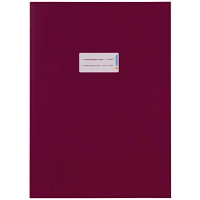 Image of HERMA 19804 Notebook Covers A4 Cardboard Wine Red, Pack of 10, with Labelling Field Made Sturdy and Extra Strong Paper, Cover Set for School Notebooks, Coloured