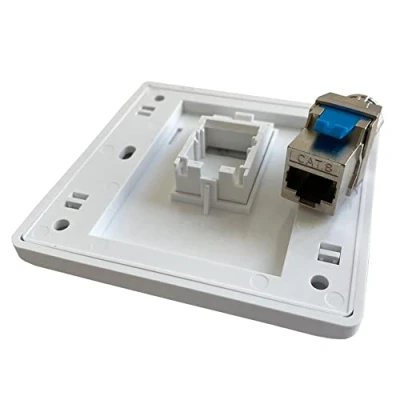 Image of CHJIENJUJIDZ 1 Port CAT8 CAT 7 RJ45 Wall Panel CAT.7 LAN Faceplate CAT.8 Network Socket For 40Gbps Super Speed Ethernet Cable