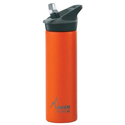 Image of Laken Jannu Vacuum Insulated Stainless Steel Water Bottle with Straw Cap and ..., Orange, 25 Ounce