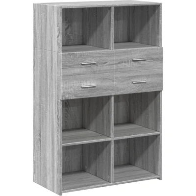 Image of vidaXL Highboard Grey Sonoma 80x42.5x124 cm Engineered Wood