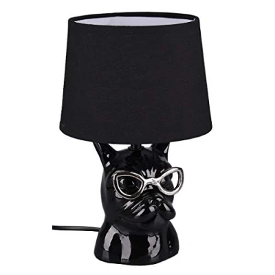 Image of French Bulldog Table Lamp, Black , E14