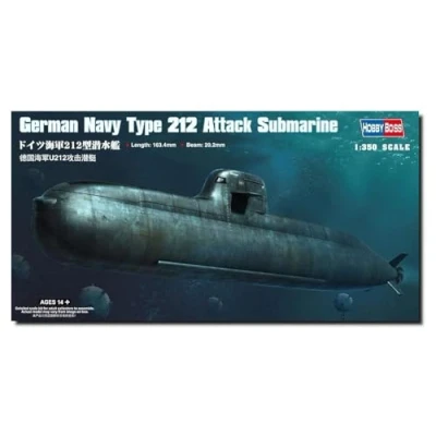 Image of Hobbyboss 1:350 Scale German Navy Type 212 Attack Submarine Assembly Kit