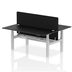 Image of Air B2B 1800x800mm Adjustable 2P Bench Desk CP Black/Silver + Screen