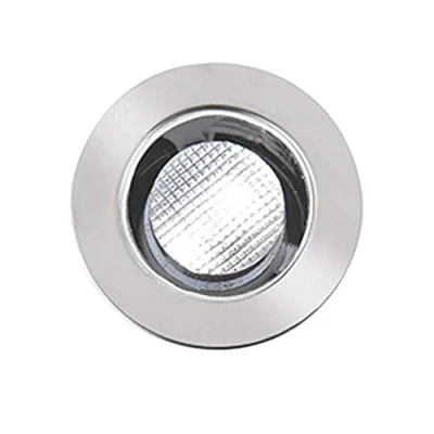Image of Pack of 10 x Saxby Ikon 30mm Round Polished Stainless Steel Bathroom IP67 Outdoor Recessed Garden Decking Daylight White LED Light Kit