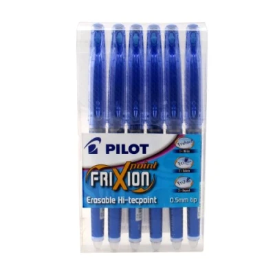 Image of Pilot Frixion Point Erasable Rollerball 0.5 mm Tip Blue, Pack of 6