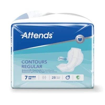 Image of Attends Contours Regular 7 Pack Size: 112 (28X4)