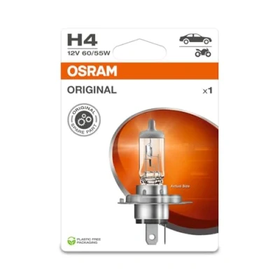 Image of OSRAM NIGHT BREAKER® SILVER, H4, halogen headlight lamp, Single Blister (1 lamp)