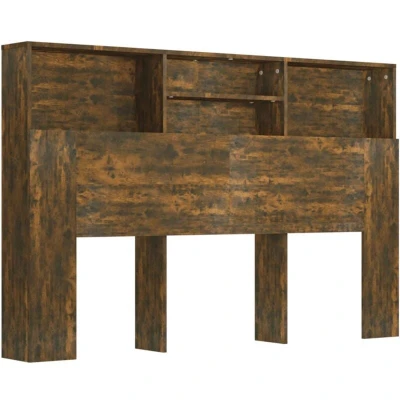 Image of vidaXL Headboard Cabinet Smoked Oak 160x19x103.5 cm