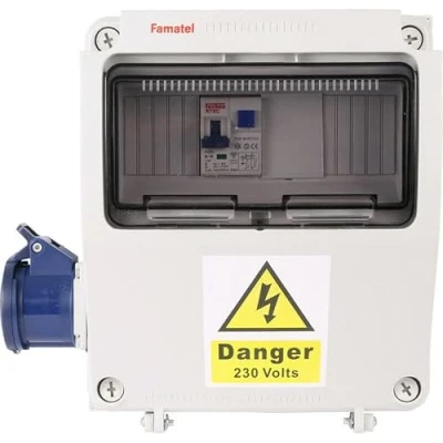 Image of TEW Famatel Caravan/Campsite Electric Hook Up Unit 1 Way 16A Socket CAV1
