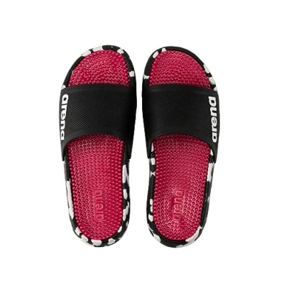 Image of arena Unisex Marco Bi Massage Slides, Pink, 4 UK