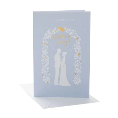 Image of UK Greetings Wedding Card for A Special Couple Silhouette Design Thinking of You Range