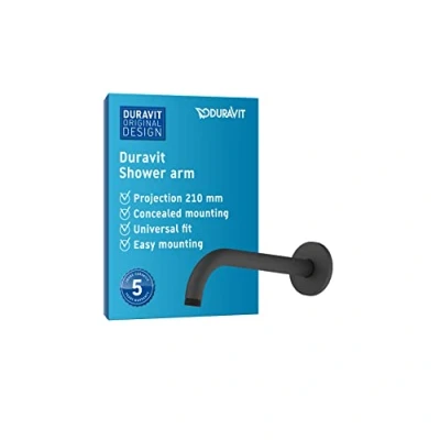 Image of Duravit Universal Shower arm, Faucet Wall mounting, Head 210 mm, Round, Black Matt