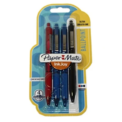 Image of Paper Mate Inkjoy Retractable Ballpoint Pens. Asst Colours. Pack of 4.