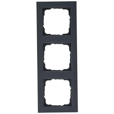Image of GIRA 21323 Rahmen E2 3 Panel Charcoal Coloured, 021323
