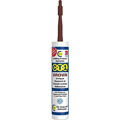 Image of CT1 Brown TRIBRID Multi Purpose Sealant &amp; Adhesive Bathroom, Shower Window Odourless Anti Mould Waterproofing Vibration Resistant Flexible 290ml
