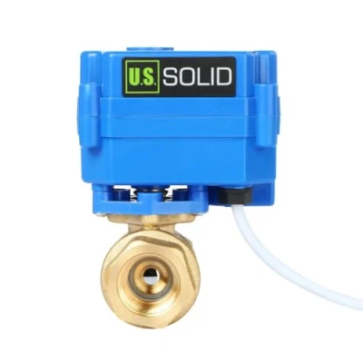 Image of U.S. Solid 1/2&quot; Motorized Ball Valve Brass Electrical DN15 with Full Port, 9 24V AC/DC, 2 Wire Auto Return Setup