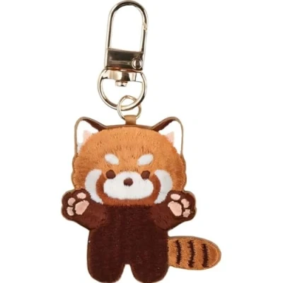 Image of Plush Raccoon Keychain Cartoon Red Panda Backpack Pendant Cute Car Keychains Keyring Animal Key Bag Charm