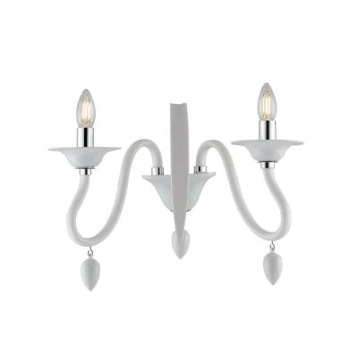 Image of ESTEFAN Twin 2 Light Candle Wall White 39x29x23cm