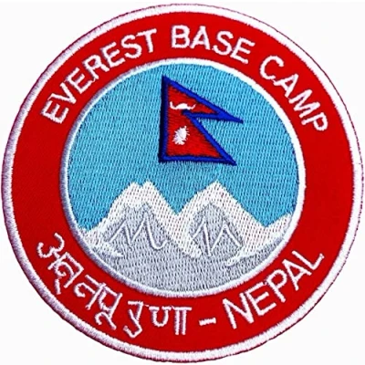 Image of Mount Everest Base Camp Nepal Iron on Patch / 3.5 Inch Embroidered Trekking Badge