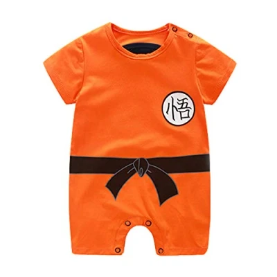 Image of Sxkayxr Cartoon Newborn Baby Boys Girls Romper Goku Inspired Infant Outfit Jumpsuit Clothes