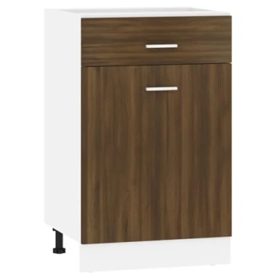 Image of vidaXL Drawer Bottom Cabinet Kitchen Furniture Equipment Storage Shelf Cupboard Dining Room Brown Oak Engineered Wood