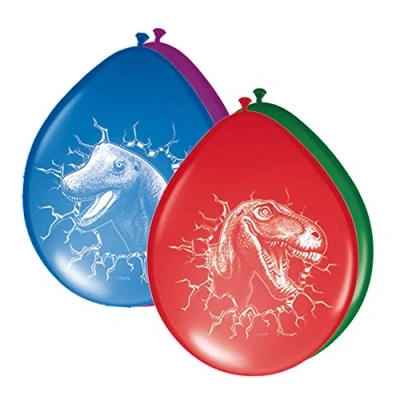 Image of Folat 61855 Dinosaur Balloons 6 pieces, Multi Colors, 30 cm