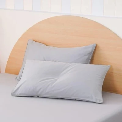 Image of Sheet Story Bamboo Pillow cases 2 pack 50x90cm King Size 400 Thread Count, Soft and Cooling, Grey Pillowcases Hypoallergenic Covers Extra Deep Inner Flap Super