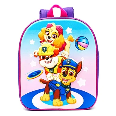 Image of William Lamb Girls Paw Patrol Playtime Fun EVA 3D Purple Childrens Backpack, 30 x 25 10cm / 6 Litres