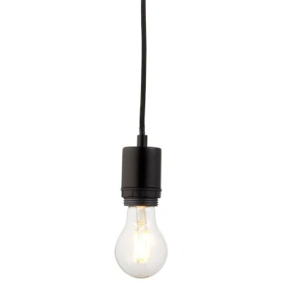 Image of Endon Studio 1 Light Ceiling Pendant Matt Black, E27