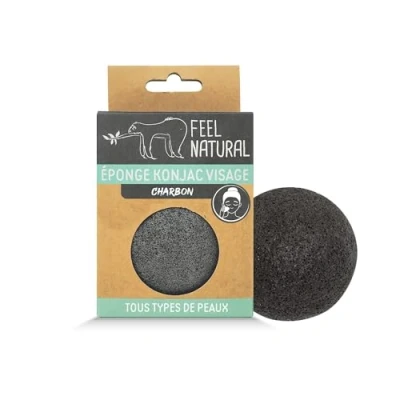 Image of Konjac Natural Face Sponge Cleanses and Purifies Gently Removes Make up Exfoliating Charcoal Beauty Routine, Skincare, Shower Feel