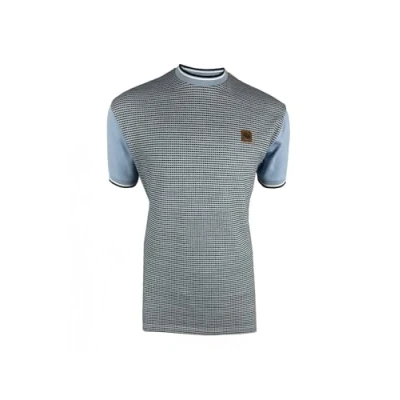 Image of Trojan &#039;Birdseye&#039; Jacquard Panel tee TR/8880 4XL Sky