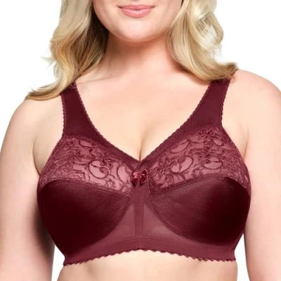 Image of Glamorise Full Figure Plus Size MagicLift Original Support Bra Wirefree #1000 Burgundy
