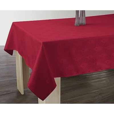 Image of Le linge de Jules DA 04 300 Stain Resistant Damask Tablecloth 150 x cm Red