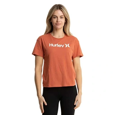 Image of Hurley Women&#039;s O&amp;o Seasonal Tee T Shirt, Mineral Red, XS