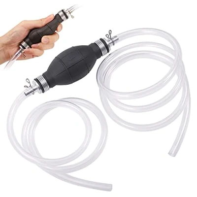 Image of Fentar Fuel Syphon Pump, 2m Siphon Pump kit for Petrol Transfer, Portable High Flow Water Hand Hose, 2 Pvc (1.2m+0.8m) Siphoning Car Jerry Can Transfer