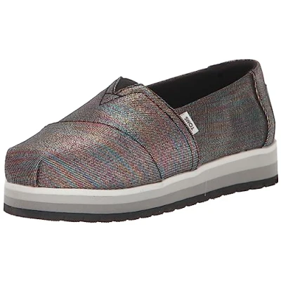 Image of TOMS Alpargata Platform, Black Glimmer Twill, 5 UK