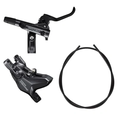 Image of Shimano Deore BR M6100/BL M6100 bled brake lever/post mount 2 pot calliper, front right