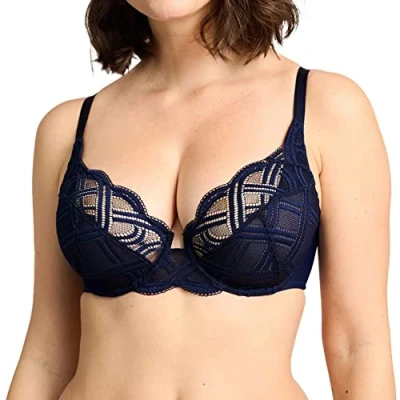 Image of Sans Complexe Women&#039;s Elise 70AAH61 Classic Underwire Bra, Bleu Marine, 100C