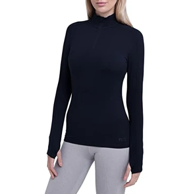 Image of TCA Women&#039;s Lightweight Fusion Quickdry Long Sleeve Half Zip Running Top Black, XS