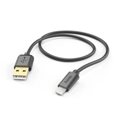 Image of Hama Charging Cable USB A to Lightning (iPhone Cable, iPhone 14 13 12 11 Pro Max Plus Mini SE XS XR X 8 7, iPad Air Mini, iPod, MFI Certified, Gold Plated, 1.5 m)