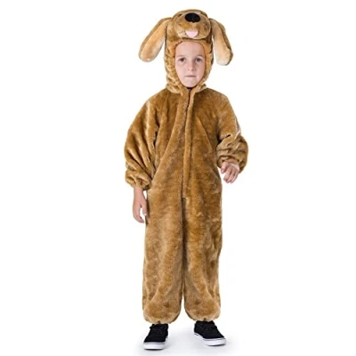 Image of Dress Up America Sensational Plush Brown Puppy Costume For Kids and Adults Cosplay Role Play