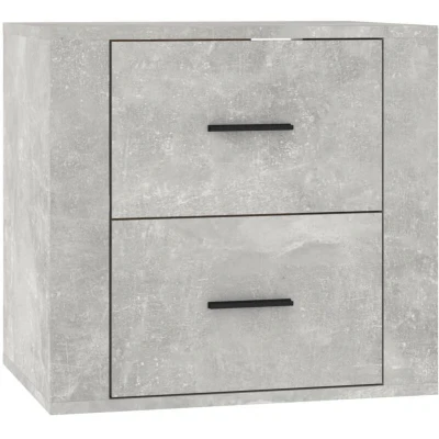 Image of vidaXL Wall mounted Bedside Cabinet Concrete Grey 50x36x47 cm