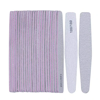 Image of 25 Pack Double Sided Emery Boards 100/180 Professional Nail File for Home and Salon Use