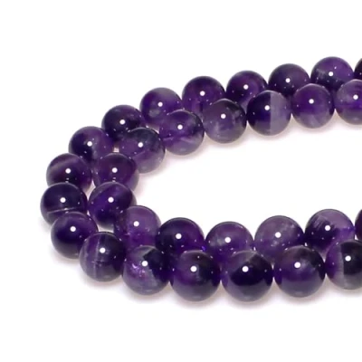 Image of MJDCB Natural Round Stone Beads 12mm Bicolor Amethyst Loose Gemstone for Jewelry Making Bracelet Necklace 30pcs