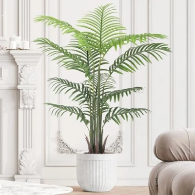 Image of YOLEO 120CM Artificial Palm Tree Indoor Lifelike Plant 4FT Faux Areca Fake Tropical for Home Office Living Room Decor