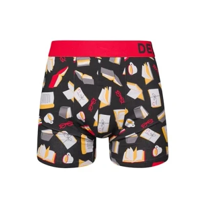 Image of Dedoles Men&#039;s &amp; Boys&#039; Boxers Underwear Boxer Shorts Cotton Trunks Funny Designs Astronaut Hamster Games Books Gift for Him, Design: Book Lover, Colour: Multicolour, Size: XL
