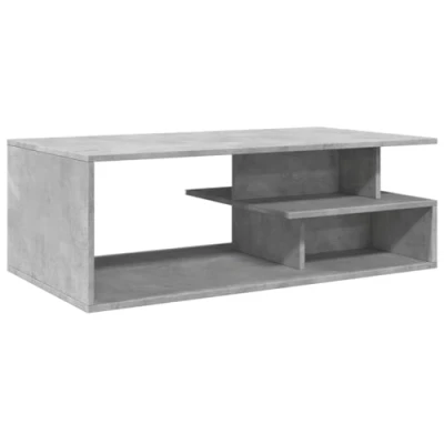 Image of vidaXL Coffee Table Concrete Grey Engineered Wood Rectangular Minimalistic Design for Living Room or Lounge 102x55x35 cm