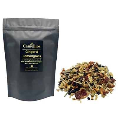 Image of Ginger and Lemongrass Tea, Herbal Loose Leaf Camellios (200g)