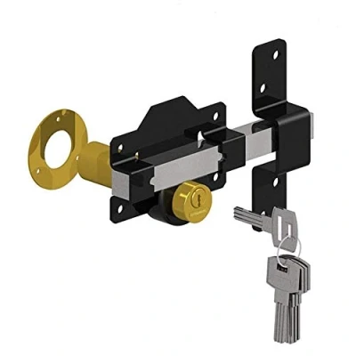 Image of Gatemate 1490196 70mm Long Throw Gate Lock Double Locking 5 Keys Stainless Steel