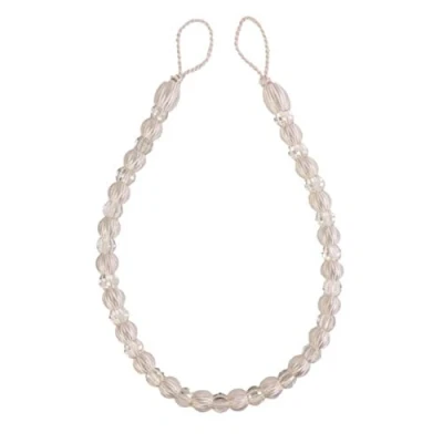 Image of White CRYSTAL Beaded Rope Curtain Tie Backs Tieback